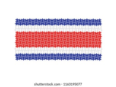 Costa Rica puzzle effect national flag country emblem