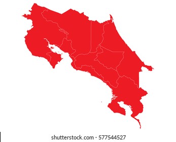 costa Rica red map