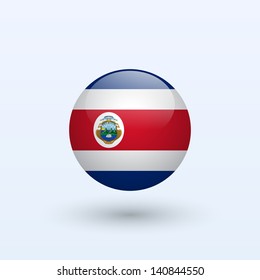 Costa Rica Round Flag. Vector Illustration.