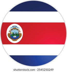 Costa Rica Round Flag Vector