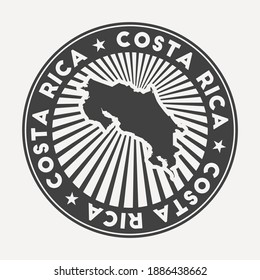 Costa Rica round logo. Vintage travel badge with the circular name and map of country, vector illustration. Can be used as insignia, logotype, label, sticker or badge of the Costa Rica.