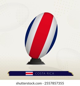 Costa Rica Rugby Ball on Rugby Kicking Tees with Modern Design. Illustration perfect for sports, national pride, and rugby-related projects.