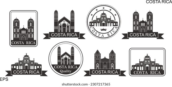 Costa Rica set. Isolated Costa Rica on white background