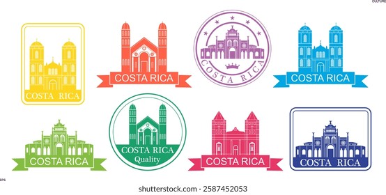 Costa Rica set. Isolated Costa Rica on white background