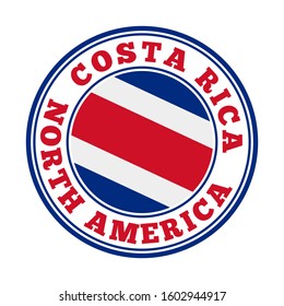 Costa Rica sign. Round country logo with flag of Costa Rica. Vector illustration.