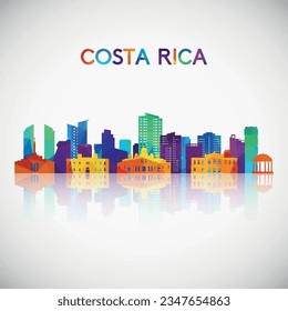 Costa Rica skyline silhouette in colorful geometric style. Symbol for your design. Vector illustration.