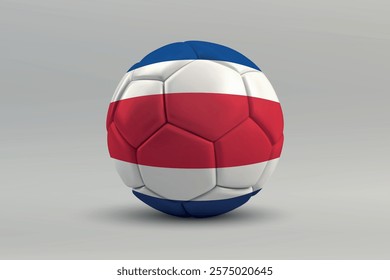 Costa Rica soccer ball featuring the national flag design on a gray background