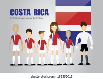 Costa rica soccer team character vector illustration