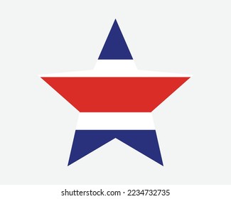 Costa Rica Star Flag. Costa Rican Star Shape Flag. Country National Banner Icon Symbol Vector 2D Flat Artwork Graphic Illustration svg