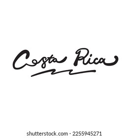 costa rica, text design. Vector calligraphy. Typography poster. Usable as background.