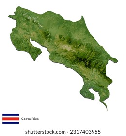 Costa Rica Topography Country  Map Vector