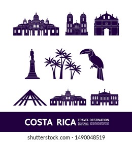 Costa Rica travel destination vector illustration.