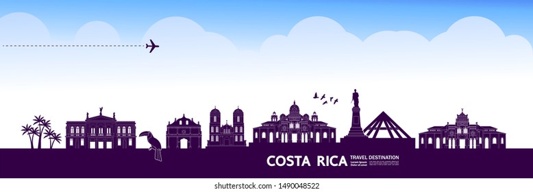 Costa Rica travel destination vector illustration.