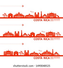 Costa Rica travel destination vector illustration.