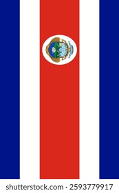 Costa Rica Vertical Flag, Vertical Flag Costa Rica