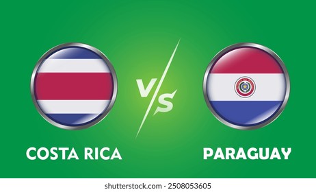 Costa Rica vs Paraguay FIFA futsal World cup team with green background