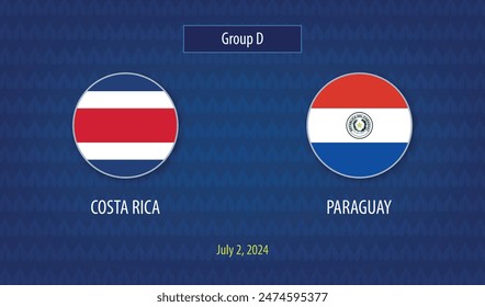 Costa Rica vs Paraguay marcador de fútbol transmitido Plantilla América 2024