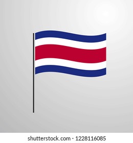 Costa Rica Waving Flag Stock Vector (Royalty Free) 1228116085 ...