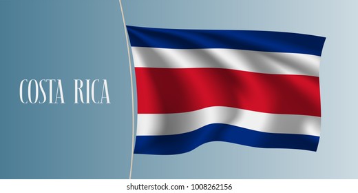 Costa Rica waving flag vector illustration. Stripes elements as a national Costa Rica symbol