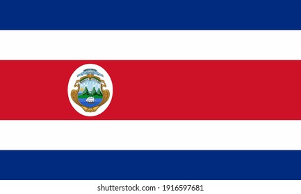 Costa Rica waving flag vector editable