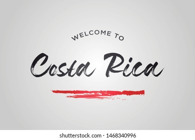 Costa Rica Welcome To Word Text with Creative Handwritten Font Design Vector Illustration. - Vector