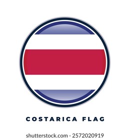 Costa Ricaflag round design circle vector template