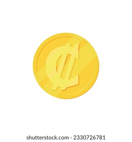 Costa Rican col n Costa Rica currency symbol coin vector illustration design
