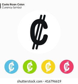 Costa Rican Colon sign icon.Money symbol. Vector illustration.
