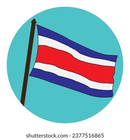 Costa Rican flag icon vector illustration symbol design