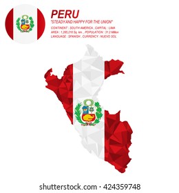 Costa Rican flag overlay on Costa Rican map with polygonal style.(EPS10 art vector)