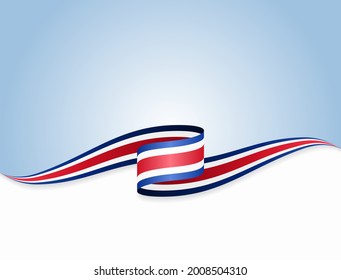 Costa-Rica Flagge Wavy abstrakter Hintergrund. Vektorgrafik.