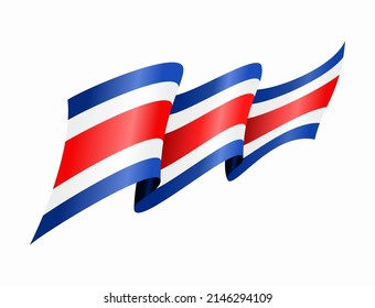 Costa Rican flag wavy abstract background. Vector illustration.