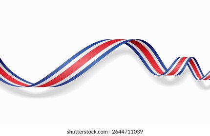 Costa Rican flag wavy abstract background layout. Vector illustration.