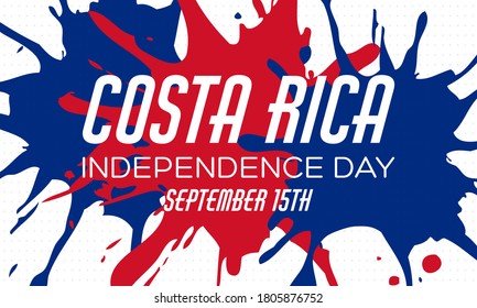 Costa Rica's Independence Day is celebrated on September 15th. Poster, banner, background design. Vector illustration EPS 10.