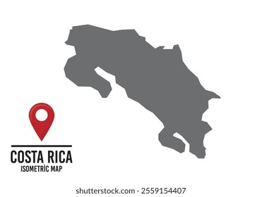 Costa Rıca vector map illustration, country map with markings. vector illustration.	
