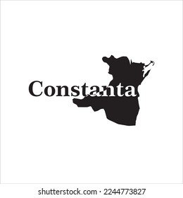 Costanta map and black lettering design on white background