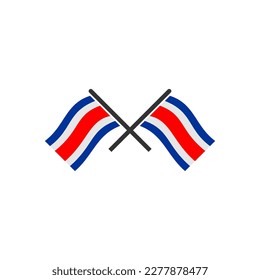 Juego de iconos de banderas de Costarica, símbolo del símbolo del símbolo del vector del día de la independencia de Costarica