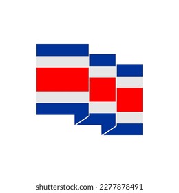 Costarica flags icon set, Costarica independence day icon set vector sign symbol