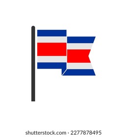 Costarica Flaggen Symbol Set, Costarica Unabhängigkeitstag Symbol gesetzt Vektorsymbol