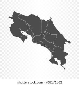 CostaRica map isolated on transparent background