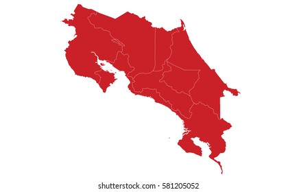 CostaRica map red color