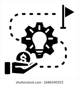 Costing Method Glyph Single Icon Illustration