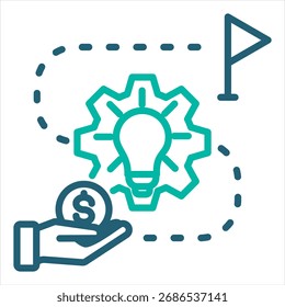 Costing Method Outline Single Icon Illustration