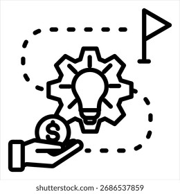 Costing Method Outline Single Icon Illustration