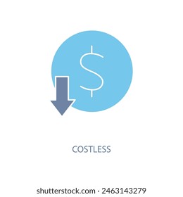 costless concept line icon. Simple element illustration. costless concept outline symbol design.