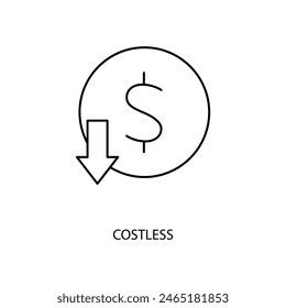 costless concept line icon. Simple element illustration. costless concept outline symbol design.