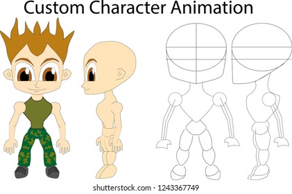 costomizable character for animation. Use this character base for your 2d game or animation...