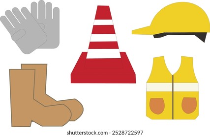 costruction workers safety equipment vector or illustrations 