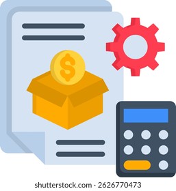 Icono de costos Ilustración vectorial plana