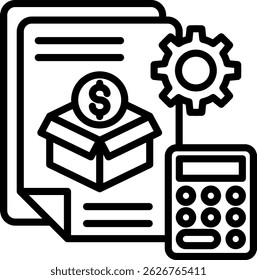 Ilustración vectorial de línea de icono de costes